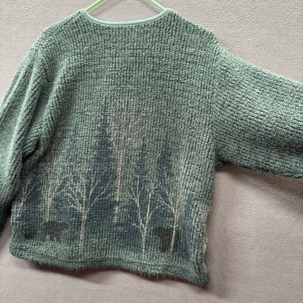 Vtg Artisans Cabincore Cottagecore Button‎ Front Cardigan Sweater Womens M Green - Picture 6 of 14